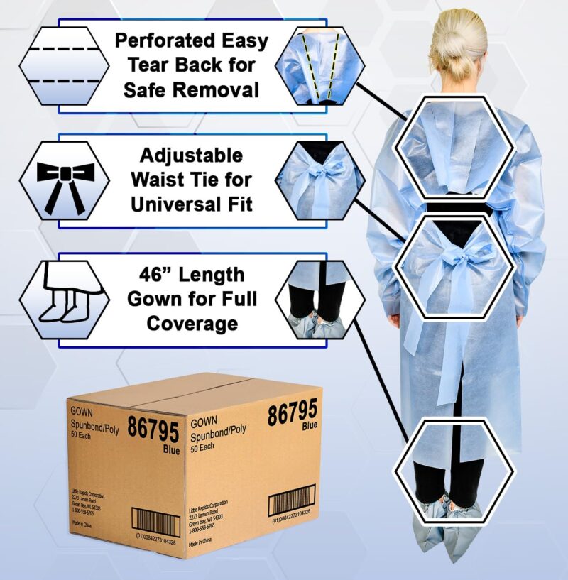 EZ Smile Disposable Protective Gowns – 10 Pack - Image 15