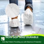 EZ Shoe Covers Disposable Non-Slip, Recyclable (White) 100/Pack (50 Pairs)