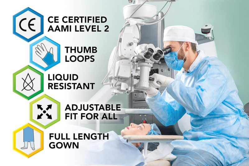 AAMI Level 3 Blue Gowns 10/Pcs - Image 2