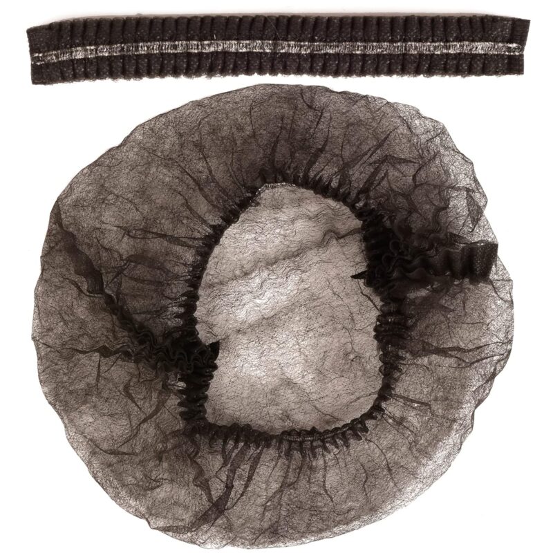 EZ Black Disposable Bouffant Caps – 100 pcs (Black) - Image 22
