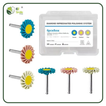 EZ Dental 3-Step Diamond Impregnated Polishing, Finishing Rubber Wheels Spiral Kit