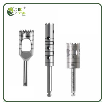 High-quality Trepan Burs for bone cutting in implantology and grafting.
