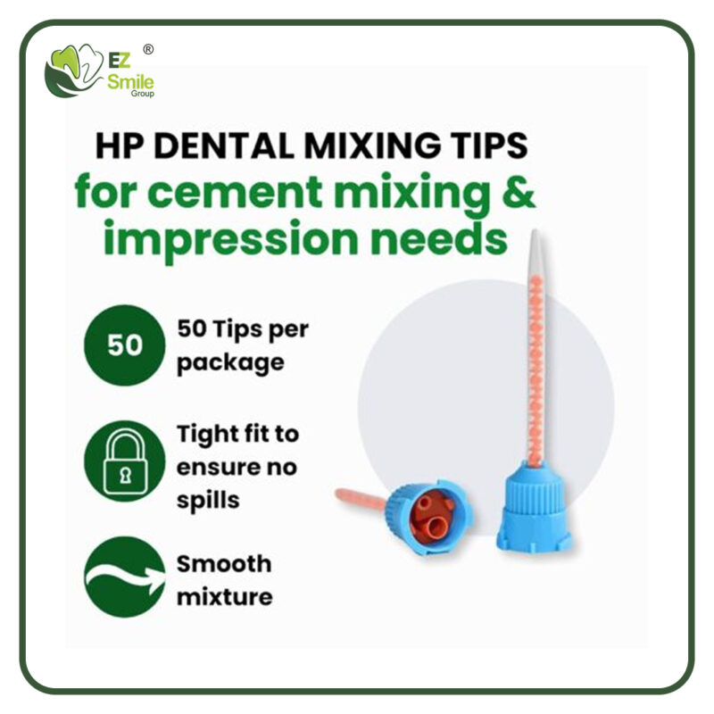 EZ Dental Mixing Tips for Dental Impression Mixing- 50Pcs, Yellow