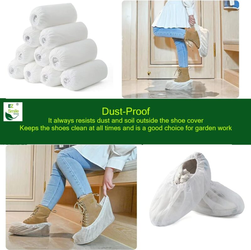 EZ Shoe Covers Disposable Non-Slip, Recyclable (White) 100/Pack (50 Pairs) - Image 7
