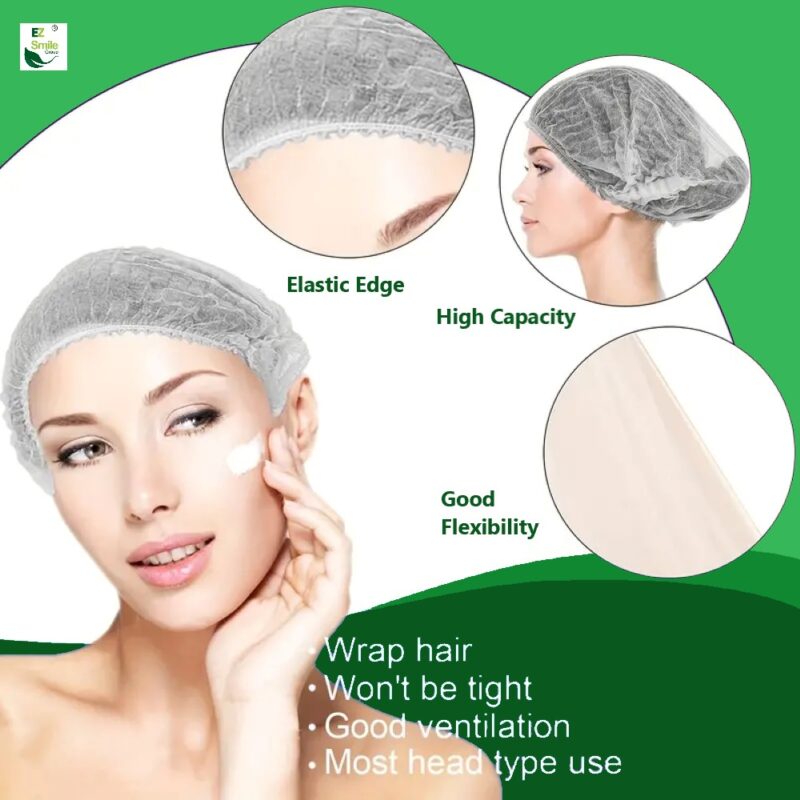 EZ Disposable Bouffant Hair Caps – 100pcs White - Image 8