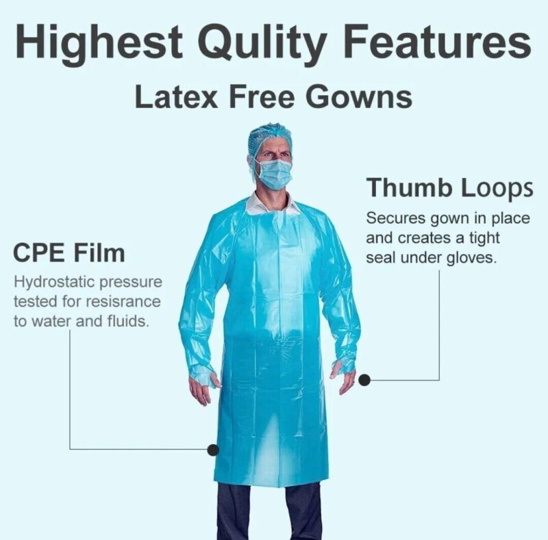Overhead Cover polyethylene Gown - 10 Pcs - Image 4