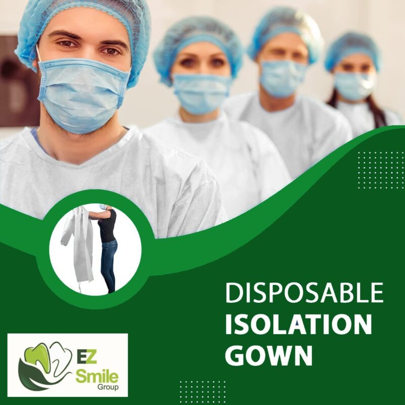 Disposable polypropylene Isolation,Protection Gowns - White 10Pcs/Pack