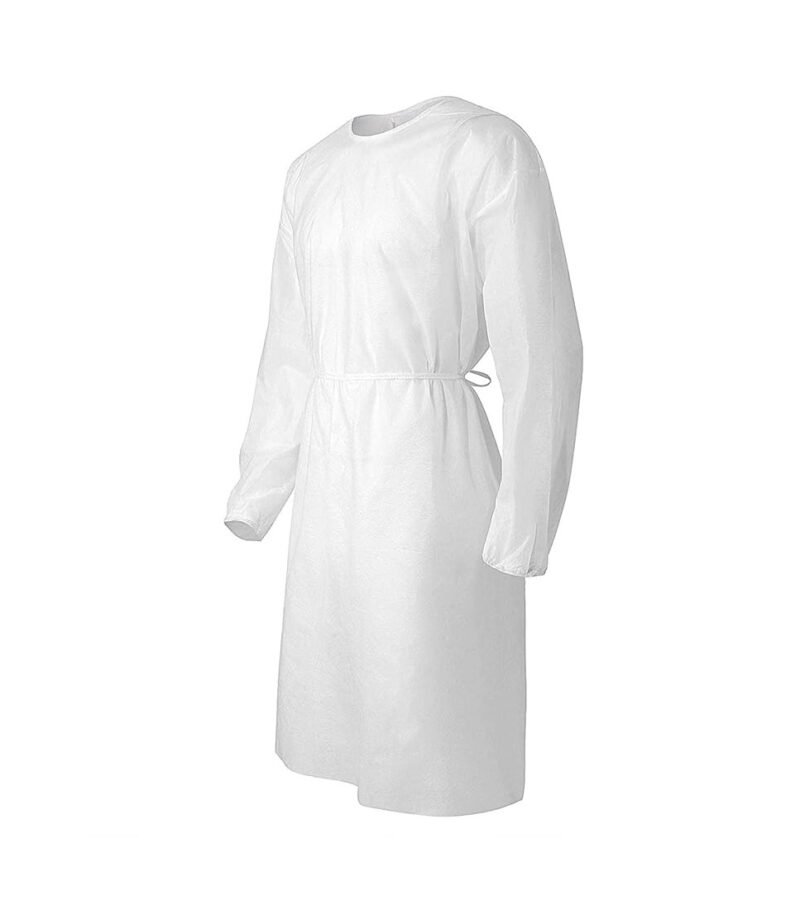 Disposable polypropylene Isolation,Protection Gowns - White 10Pcs/Pack - Image 4