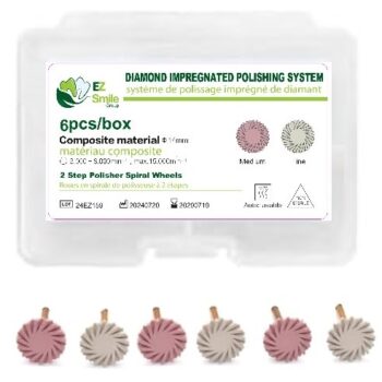 EZ Dental composite spiral polishing kit - 2-step diamond rubber polishers